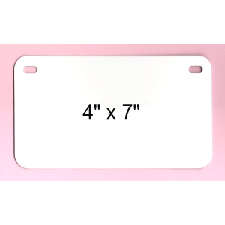 White Dye Sublimation .025 Aluminum Motorcycle License Plate Blanks.